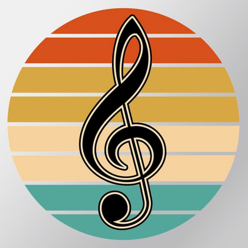 CafePress Treble Clef Music Gift Medium Die Cut Sticker, 5.75"