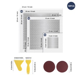 Gosknor 18pcs Drywall Repair Patch Kit, 2/6/8 Inch Aluminum Drywall Hole Patch with Scrapers & Sandpapers Dry Wall Spackle Wall Repair Kit for Fixing Plaster Walls Tools
