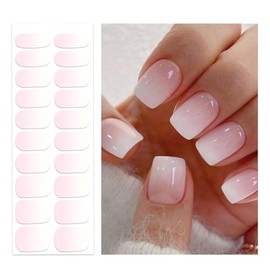 Tiras De Gel Semicuradas Oauee 20 Pegatinas Para Uñas Requieren Luz Uv Calidad De Salón Fácil Aplicación Y Remoción(Rosa Degradado Transparente) Color