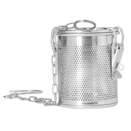 Thicknseasoning Strainer, Stainless Steel Mesh Seasoning Bag Filter Cooking Strainer Basket with Longer Hanging Chain, Tea Filter Basket for Spices Loose Leaf Tea for Home Kitchen (1.3L)