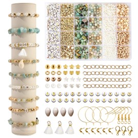 ONBAGLST Beads for Bracelets, Gemstone Beads Set for Threading, Beads Set Beads for DIY Bracelets, Jewelry Making: Necklaces, Earrings, Chains for Kids and Adults