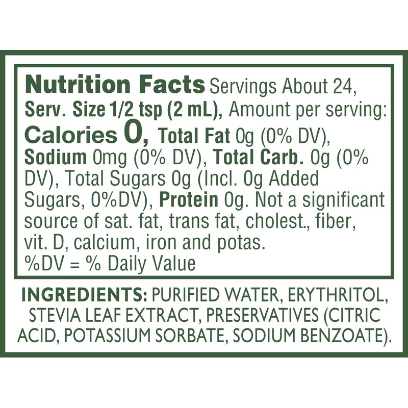 Pure Via Stevia Liquid Drops – Sugar Substitute, Erythritol, 1.62