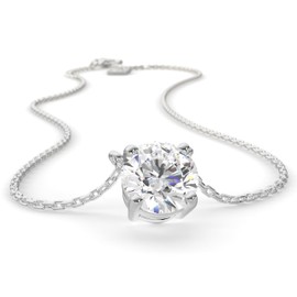 SERASAR Premium Women's Necklace [Zirconia] | Stainless 316L Surgical Steel | Waterproof | Adjustable Length | Four Colours | Includes Jewellery Box, Stainless Steel