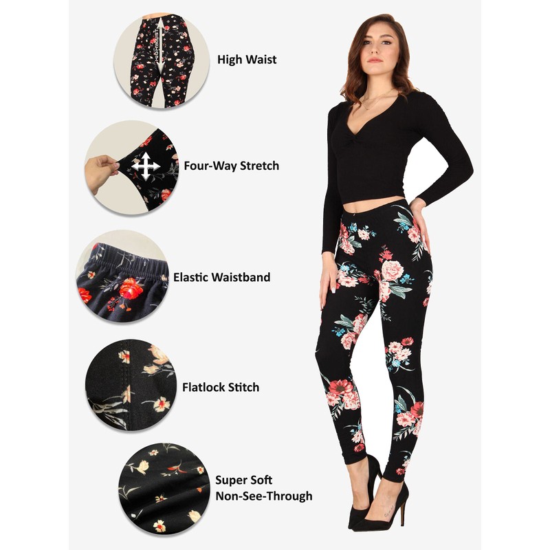 Lildy Solid Super Soft Leggings, Black, S-L