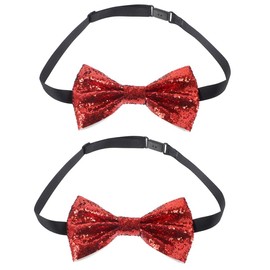 Holibanna 2 Piezas Pajaritas Para Hombre Con Purpurina Ajustables De Pu Brillantes Para Fiesta Boda Banquete 4.72X2.75X0.59In