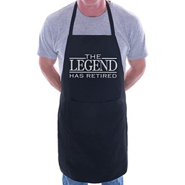 Print4U The Legend has Retired BBQ Cooking Funny Novelty Apron Black