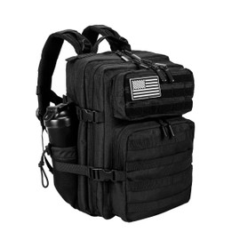 LHI Tactical Military Backpack for Men and Women 35L Army Assault Pack Bag Large Rucksack with Molle System - Black