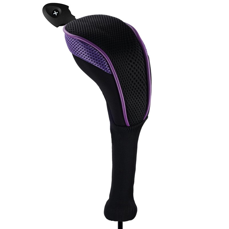 Andux Long Neck Golf Hybrid Club Headcovers with Interchangeable Number