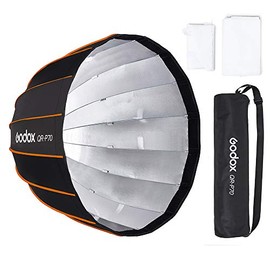 Godox QR-P70 70CM 27.6 Inch Parabolic Softbox Bowens Mount, Quick-Setup Quick-Folding in One Minute, with Front & Inner Diffuser and Carrying Bag for Godox SL-60W VL150 VL300 UL150 SL150WII SZ150R