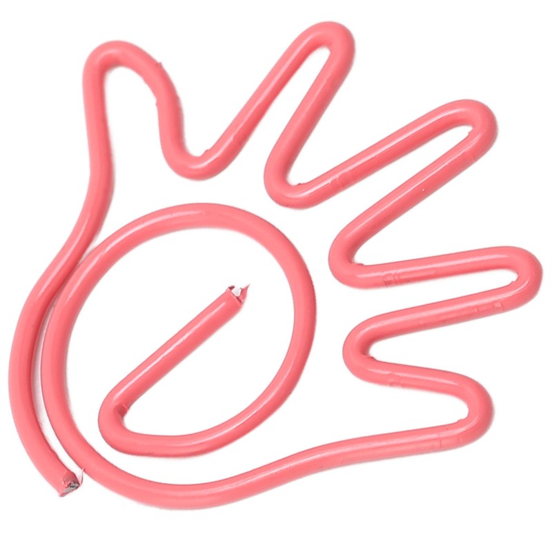 100Pcs Paper Clip Metal Hand Shaped Design Rustproof Paperclip Decoration