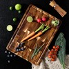 End Grain Cutting Board for Kitchen with Non-slip Feet, Acacia