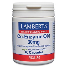 Lamberts Co-Enzyme Q10 30mg – Natural Ubiquinone for Energy Release & Cellular Support – Vegan – 60 Capsules