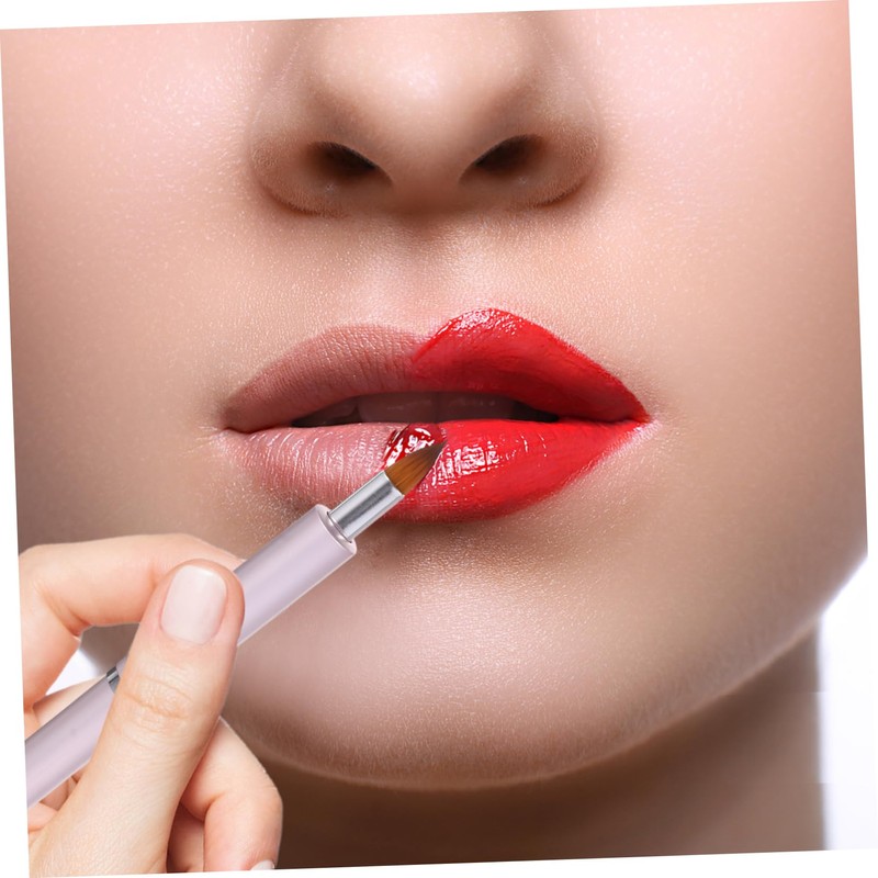 MERRYHAPY Portable Lip Brush Retractable Design Double-ended Lipstick Lip Gloss