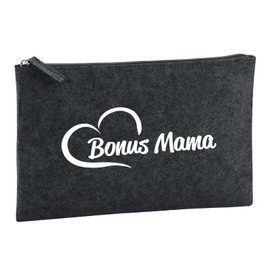 Huuraa Kulturbeutel Bonus Mama Herz Geschenk 1 Liter Charcoal Filz Bonus Mama Geschenkidee