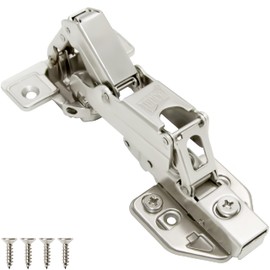 TOUCH Cabinet Hinges (2 Pairs, 4 PCS) Frameless 165 Degree Full Overlay Clip-on Soft Close Lazy Susan Corner Kitchen Cabinet Cupboard Folding Door Hinges 3D Adjustable with Screws