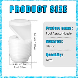 Yousoontic 6 Pack Replacement 86201500 Pool Aerator 3/4 inch Pool Aerator Nozzle Pool Jet Nozzles Aerator Swimming Pool Aerator for Pool and Spa Specialty Fittings | Yousoontic