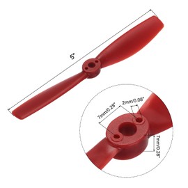 sourcing map 6Pcs RC Propellers 5x4.5 Inch CW CCW 2-Vane Main Rotors for RC Aircraft Quadcopter Prop Replacement, Red