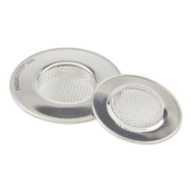 RSVP International Stainless Steel Kitchen Sink Strainer, Food Scrap Trap, Dishwasher Safe, Stainless Steel, Strainer Set of 2 Assorted