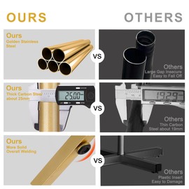 Snaikor Metal Coat Rack, Modern Coat Rack Freestanding, Sturdy Coat Tree Stand with Cross Base, Golden Coat Racks Hall Tree for Clothes Jacket Hat Bag Entryway