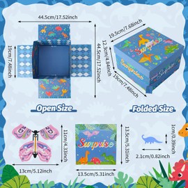 XLSXEXCL Birthday Explosion Gift Box, Flying Butterfly Surprise Gift Box, DIY Exploding Surprise Gift for Christmas, Birthdays, Wedding, Anniversaries, 7.48 x 7.68 x 4.84 in (Dinosaur)