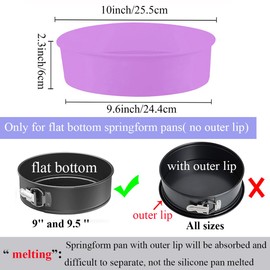 GBYAN Springform Pan Protector for 9 inch and 9.5 inch Springform Pan Round Cheesecake Pan Silicone Baking Pan Accessories Preventing Water from Entering the Springform Pan,10 inch