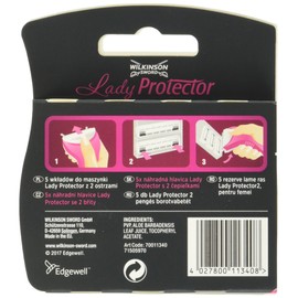 Wilkinson Sword Lady Protector Razor Blades for Women, Pack of 5