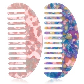 2 Pcs Wide Tooth Comb,Small Comb Mini Curly Hair Combs for Women Mini Detangling Wide Travel Combs Handleless Wide-tooth for Bangs Curly Wavy Long Daily Hair Care Wet Dry