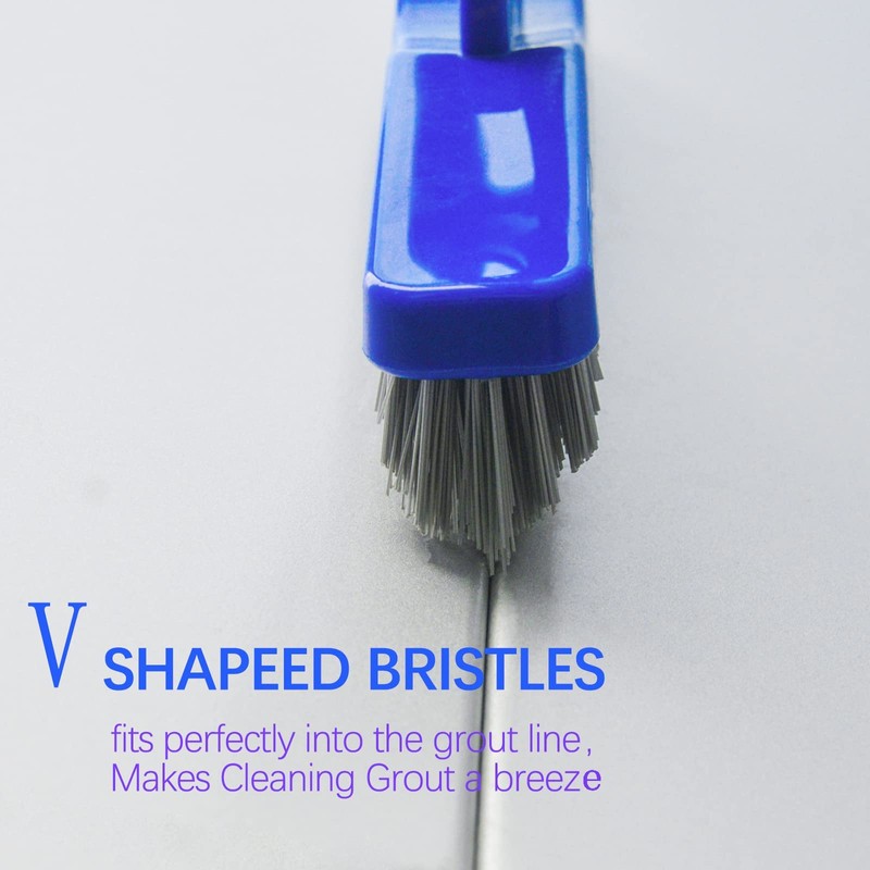 ITTAR Grout Brush with Long Adjustable Handle, Swivel Scrub Brush,