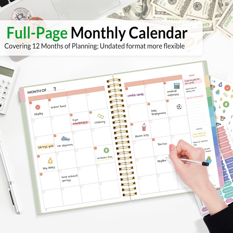 SUNEE Budget Planner - Monthly Budget Book with Expense Tracker