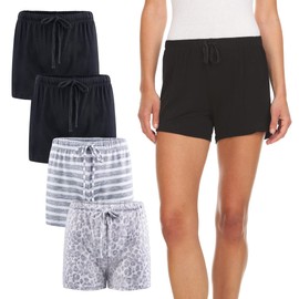 4 Pack: Women's Ultra Butter Soft Comfy Lounge Pajama Sleep Shorts - Pillow Talk by René Rofé