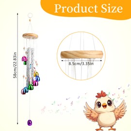 lasuroa Colorful Chicken Wind Chime Toy, Chicken Enrichment Coop Toys Wind Chimes Art Hanging Decoration for Hens Birds Parrots Lovebirds Budgies