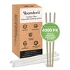 Ibambo Bamboo Disposable Straws - 4000 Pack, Single Wrapped Compostable