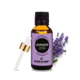 Earth N Pure Lavender Essential Oil with Glass Dropper | Lavandula Angustifolia | 1 Fl. Oz (30 Ml) | 100% Pure Natural, Therapeutic Grade | Perfect for Aromatherapy, Massage