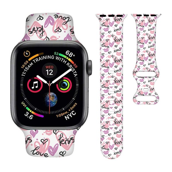 BACDOILQ Valentines Watch Band Love Heart Smartwatch Band Compatible with