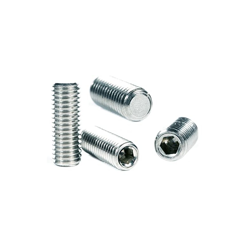 M4 (4mm x 10mm) Grub Screws Flat Point Carbon Steel