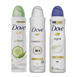 Dove Variety Pack of 3 Anti Perspirant Deodorant Spray 250 Ml Each