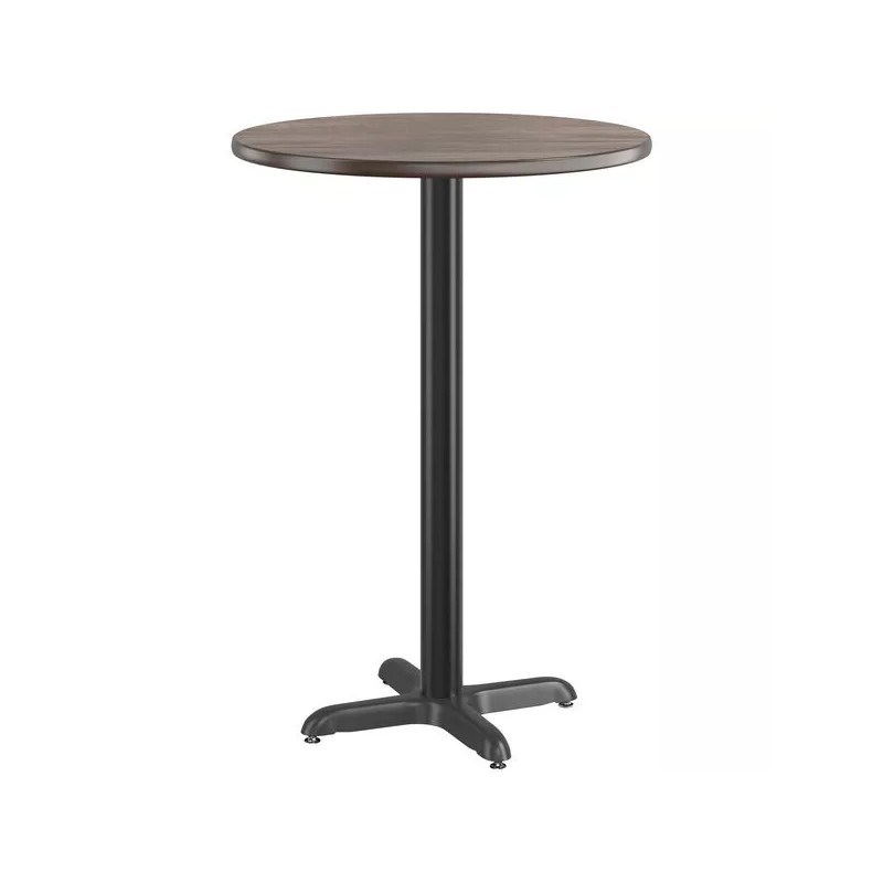 LANC 30" Round Ash Laminate Table Top With Base -