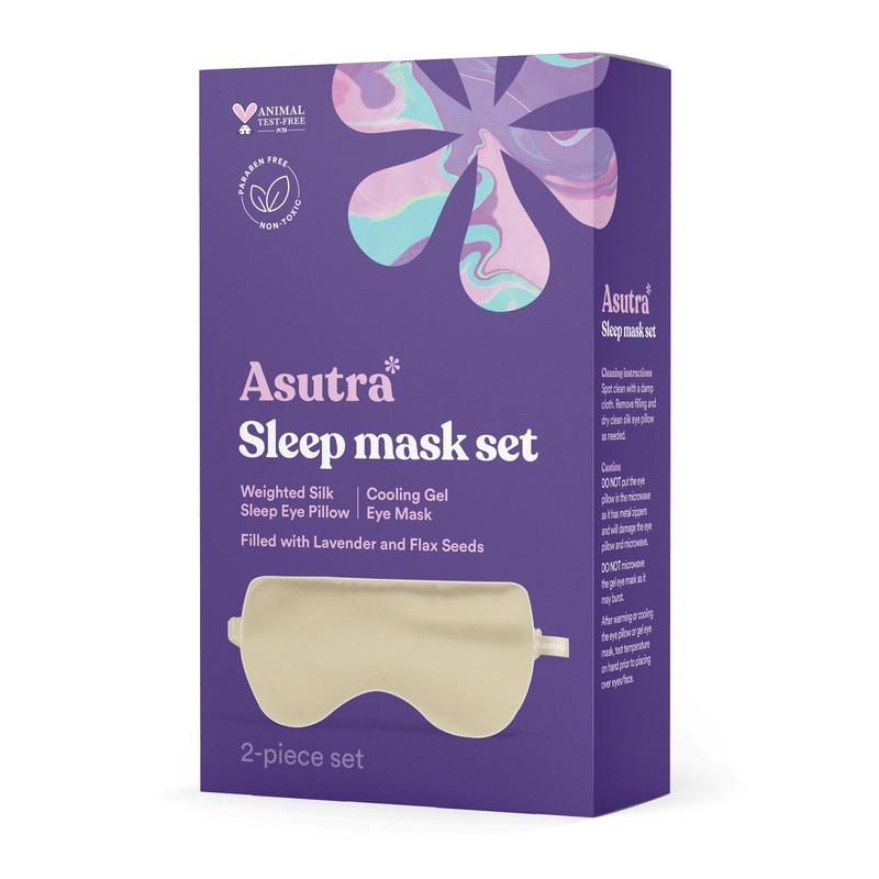 ASUTRA Silk Eye Pillow, Champagne Gold | Filled w/Lavender &