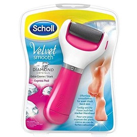 Scholl Velvet Smooth Express Pedi Diamond Crystals Electronic Foot File Kit, Pink