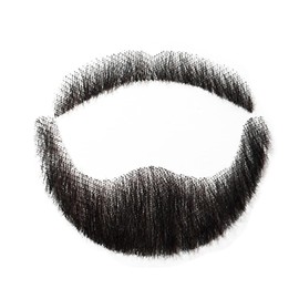 RemeeHi Natural Black Men's Beard Human Hair Lace Handmade Fake Facial Mustache Costume Pretend Beards 3-4#