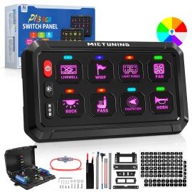 MICTUNING RGB 8 Gang Switch Panel ON/OFF LED Light Bar Power Control For Truck UTV RZR ATV