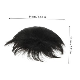 WOONEKY Men's Hair Extension Ponytail Topper Human Hair Front Piece Clip in Wig Replacement Wig Piece Hairpiece for Men