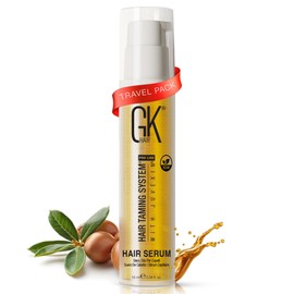 GK HAIR GK HAIR Global Keratin 100% Organic Argan Oil Anti Frizz Mini Serum (0.34 Fl Oz/10ml) Styling Smoothing Strengthening Hydrating & Nourishing Heat Protection Shine Frizz Control Dry Damage Hair Repair