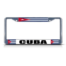 Fastasticdeals Cuba Cuban Flag License Plate Frame Tag Holder Cover