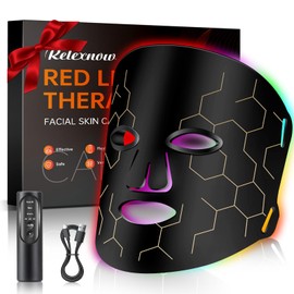 Red Light Therapy for Face, 7-1 Colors Portable Led Face Mask Light Therapy with Remote, Near-Infrared 850nm Wavelength with Timing Function for Anti-Aging Skincare at Home 288 LED Beads