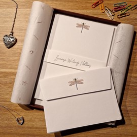 Me Loovely Writing Set Dragonfly A5 Size Letter Paper & C6 Envelopes Gift Boxed Stationery Set (Pack of 18 Letters Sets)