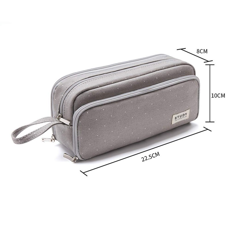 KALIDI Pencil Case with 3 Compartments Large Capacity Pencil Case,