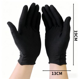 Ginhkok Black Gloves Cotton Gloves Inner Gloves Ceremonial Gloves Unisex Motorcycle Gloves Jewelry Thin Comfortable Cool Ultra-Lightweight For Customer Service Events Work Transport Cleaning