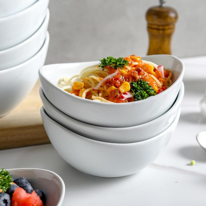 SumitlEyao 6-Piece Porcelain Dessert Bowls Set - 5.5 Inch Small