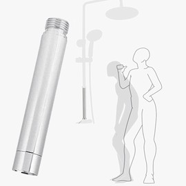 Shower Extension Tube Stainless Steel Shower Head Extension Arm 6 Inch G1/2 Bathroom Shower Arm Extension Hand Shower Extra Tube for Fixed Shower Head Bathroom Accessories